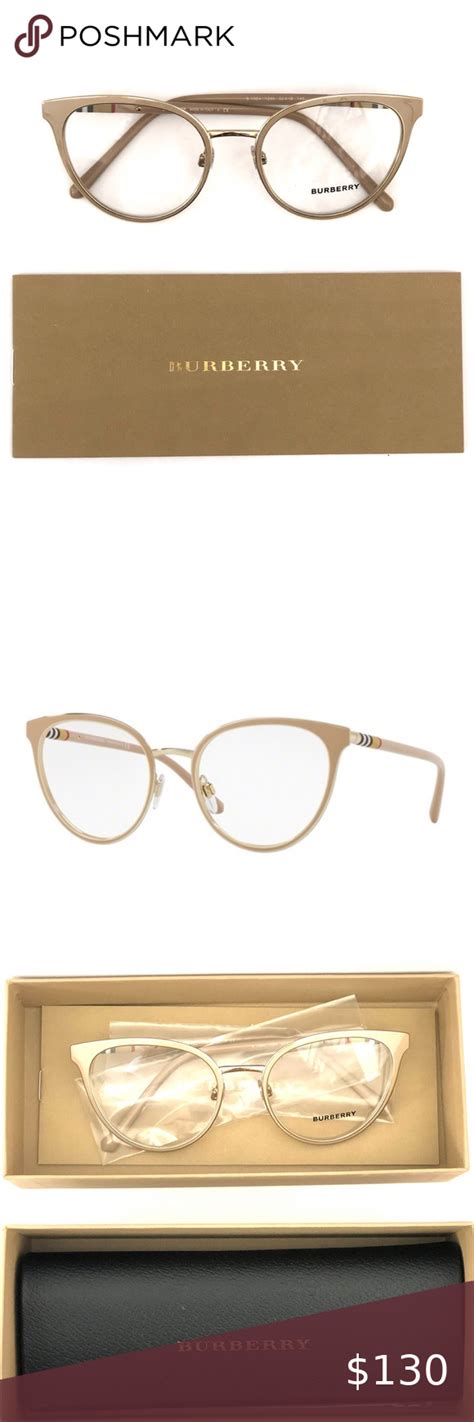 burberry be 1324 1266beige light gold|Burberry Women's Be1324 Eyeglasses Beige/light Gold 52mm.